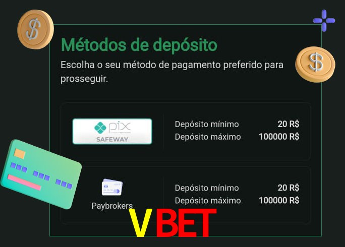 O cassino Vbet oferece uma grande variedade de métodos de pagamento